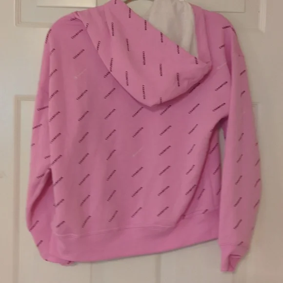 Champion Women's Powerblend Hoodie All Over Print Logo Pull Over - Picture 5 of 7